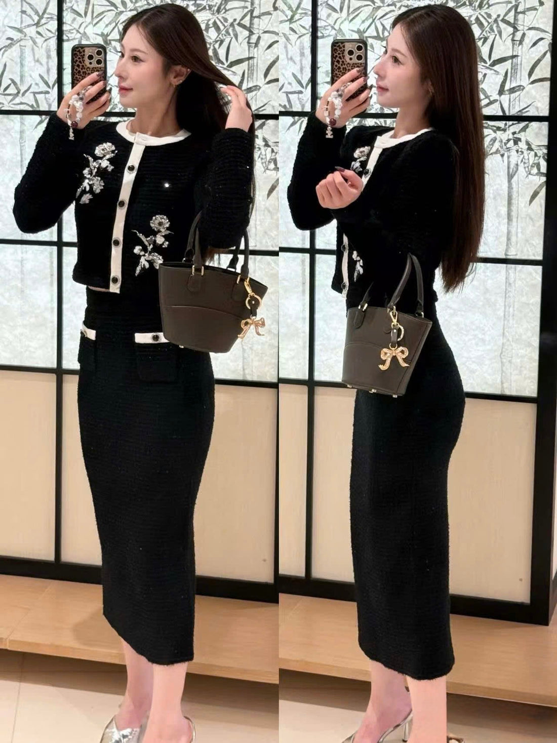 The Luxe Embroidered Tweed Knit Suit