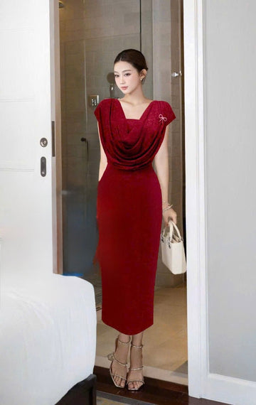 Cowl neck dress