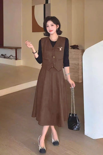 Two-Piece Vest and Skirt Set