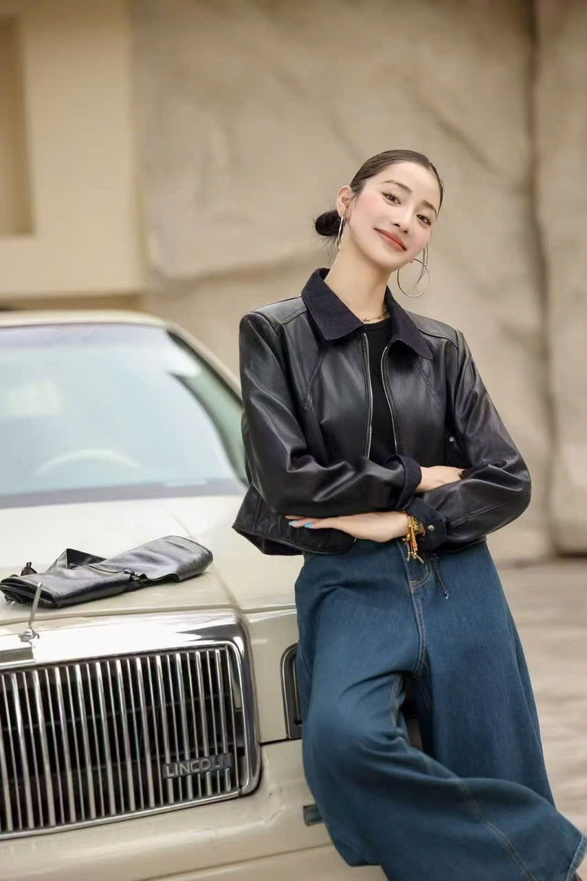 Cropped Faux Leather Jacket