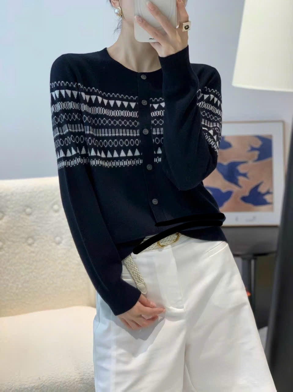 Fair Isle knit cardigan