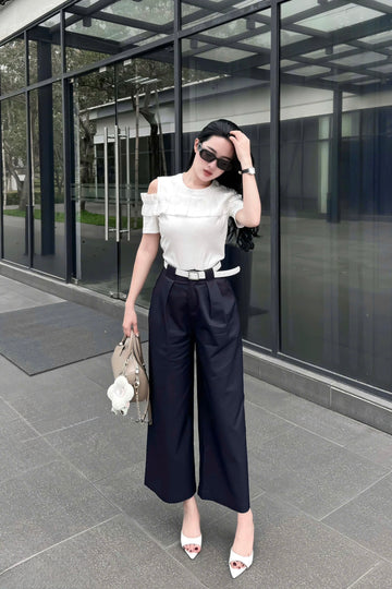 Pleated Culottes Pants