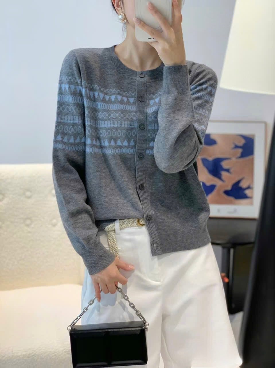 Fair Isle knit cardigan