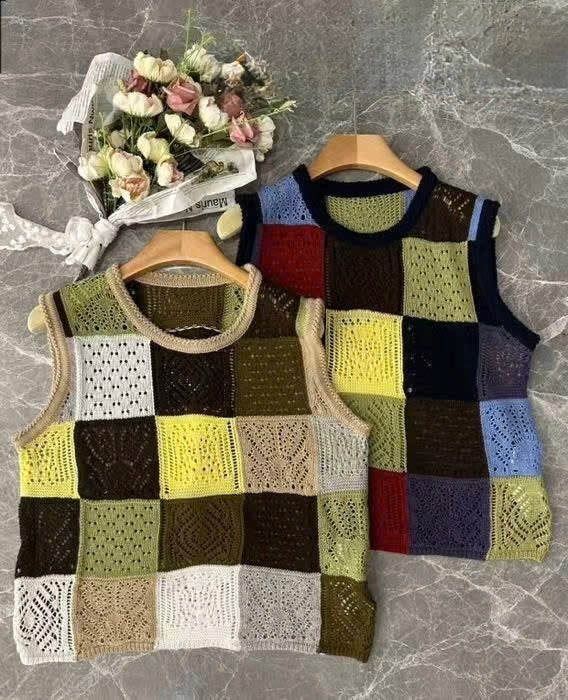 Patchwork crochet shirt