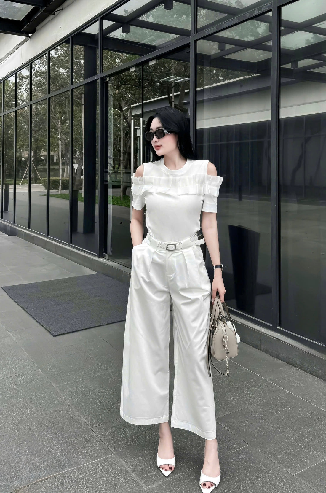 Pleated Culottes Pants