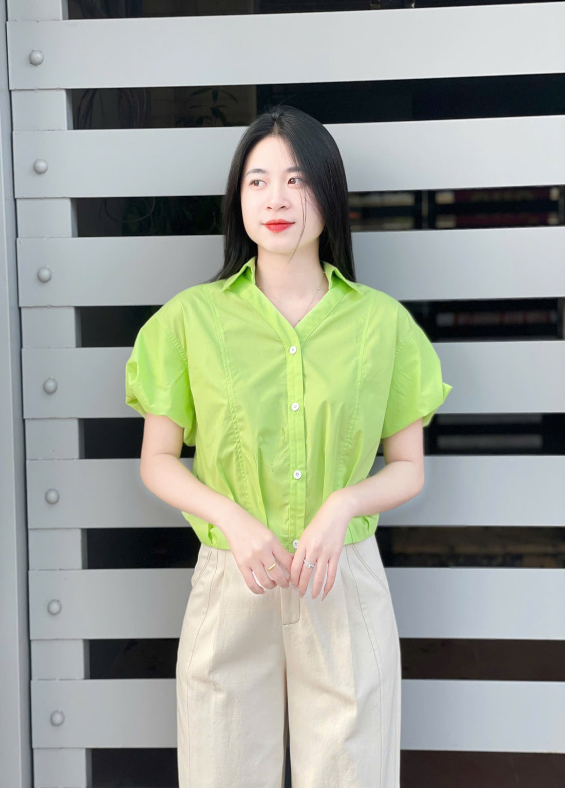 Cotton collar shirt