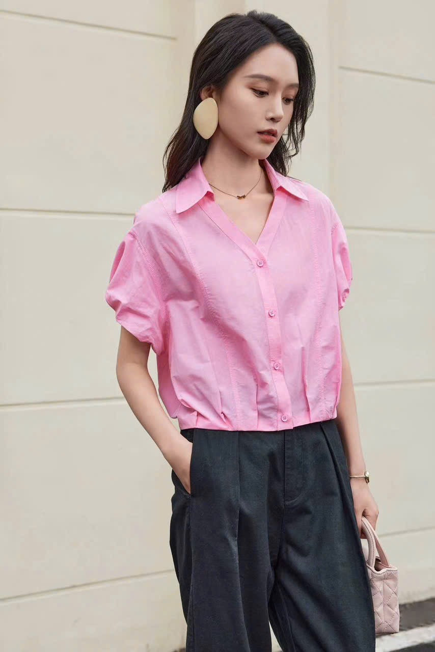 Cotton collar shirt