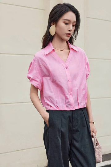 Cotton collar shirt