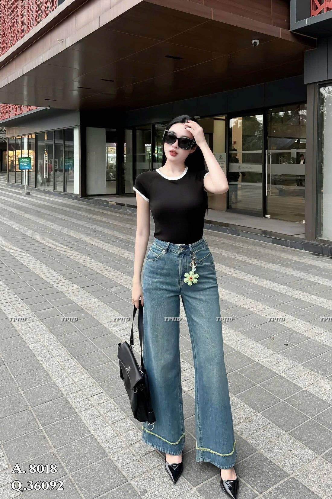 Flare Jeans With Fold Up Pattern